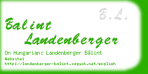 balint landenberger business card